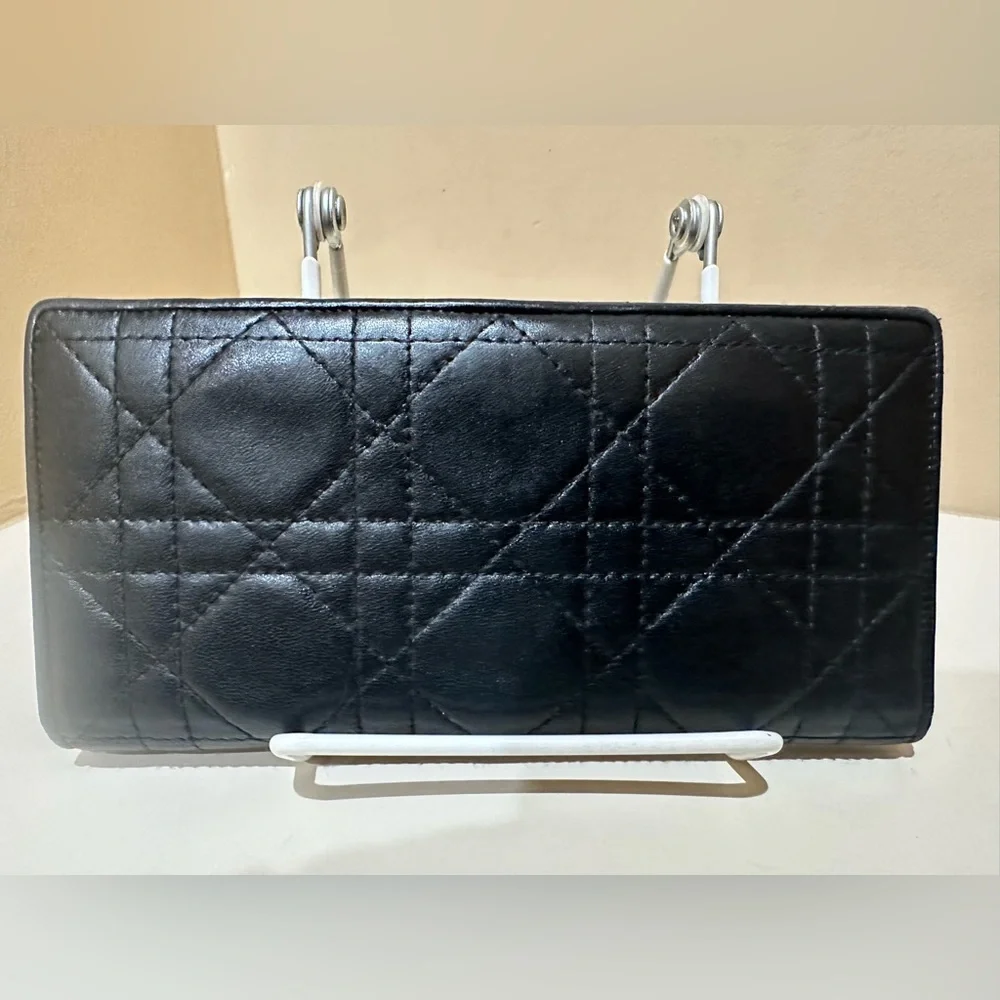 Christian Dior Vintage Cannage Leather Long Wallet